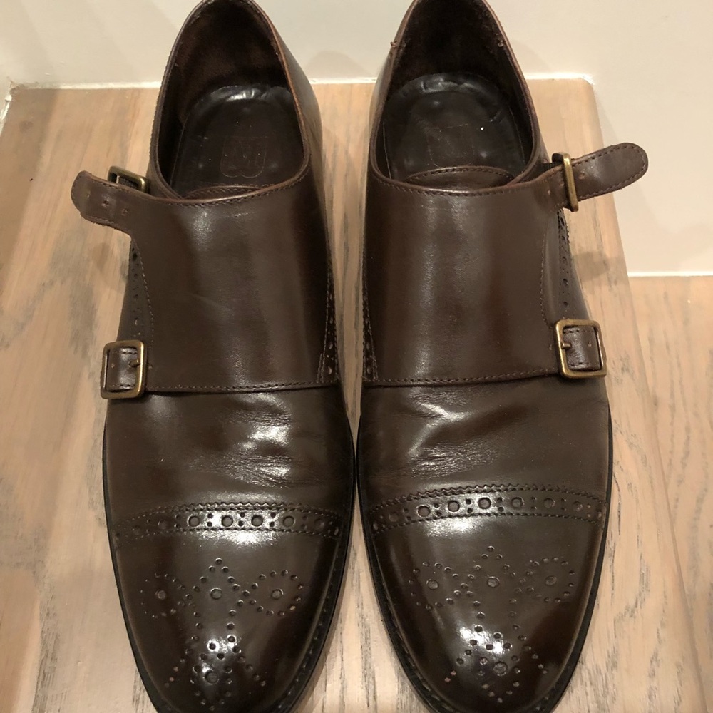 Bruno Magli-  Brown Double Monk Strap Loafers